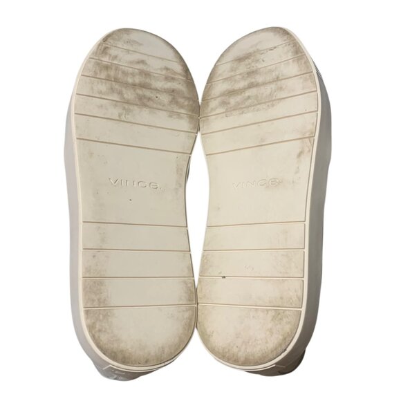 VINCE. Solid White Leather Basket Weave Blair Slip-On Women's Sneakers Size 6.5M - Picture 7 of 9